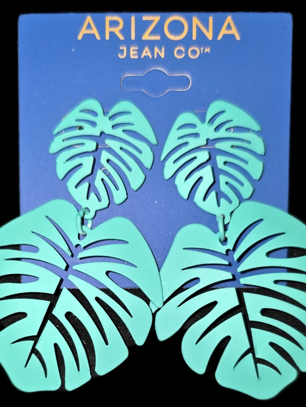 Leaf Statement Earrings in Aqua
